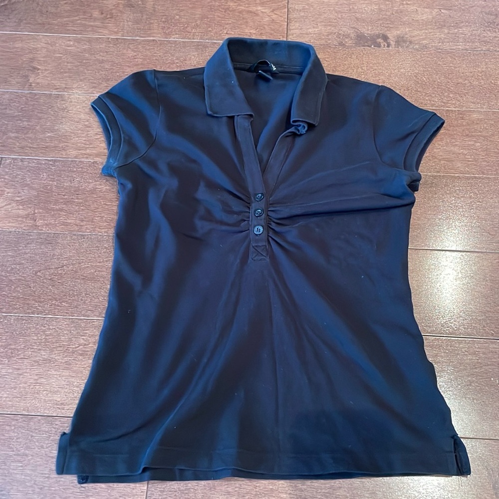 Black short sleeve polo shirt
